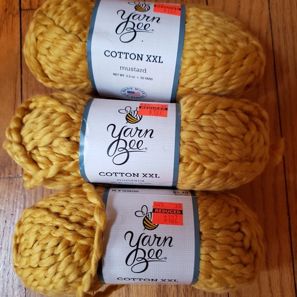 Yarn Bee Office 3 Skeins Yarn Bee Cotton Xxl Yarn Color Mustard 5